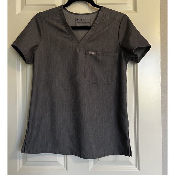FIGS Catarina One-Pocket Scrub Top in Graphite Gray size Women's X Small - Picture 5 of 10